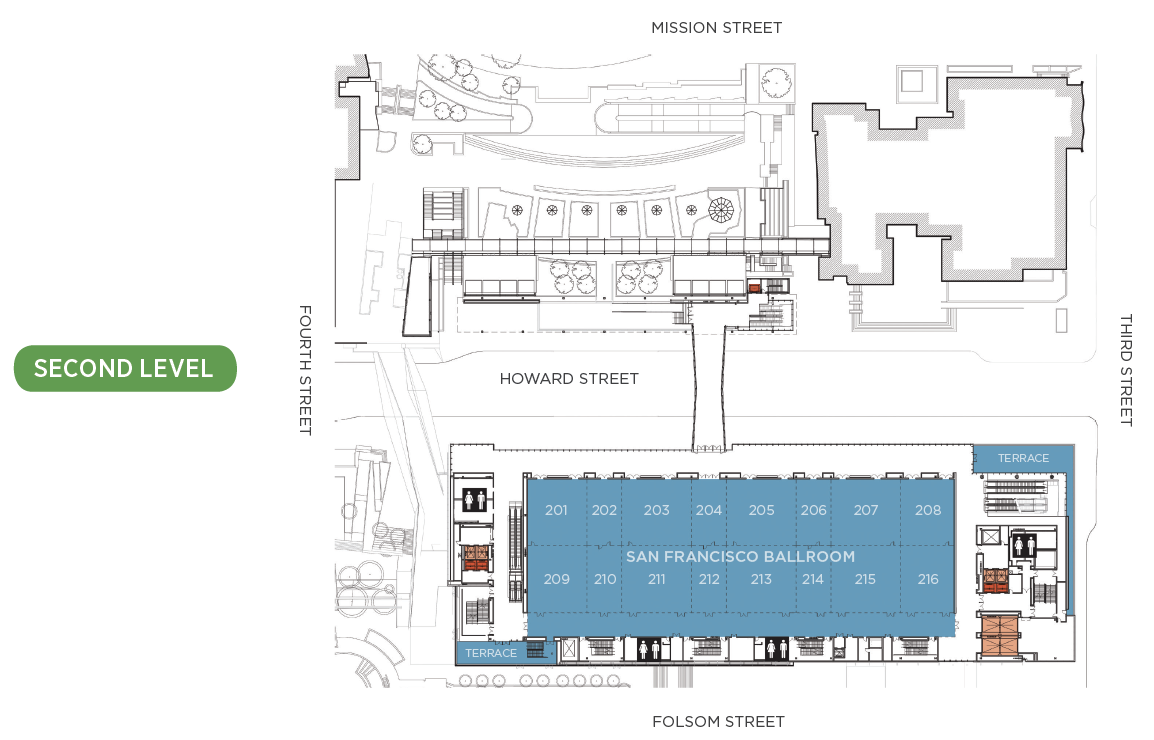 Second Floor Map of the Moscone Convention Center