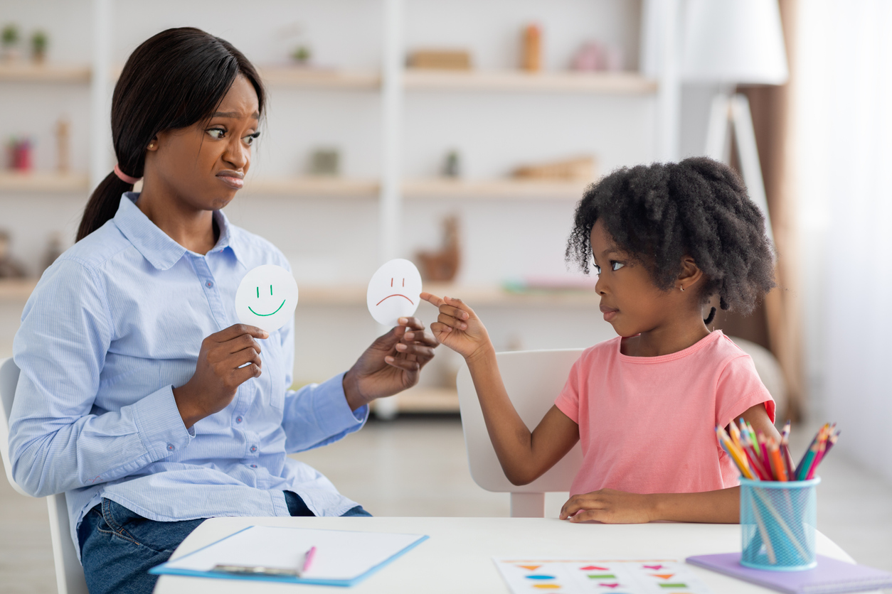 school counselor with student