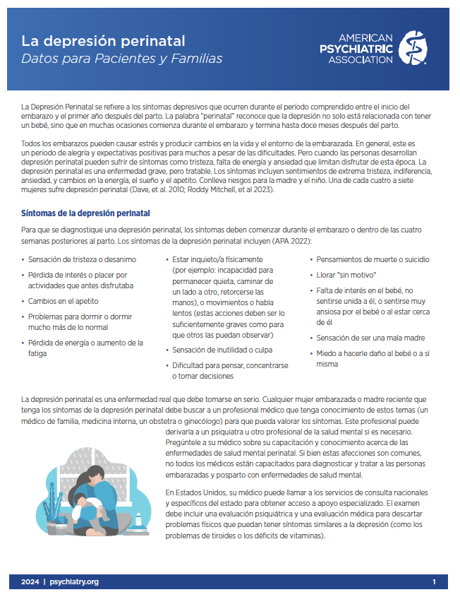 Cover of depresion perinatal folleto - full text on page below