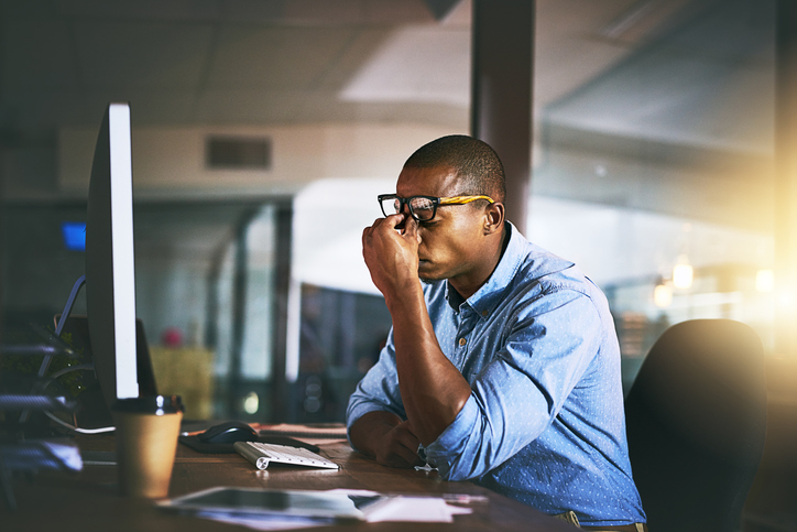 stressed man at work