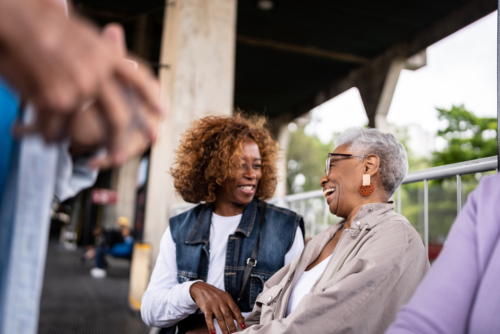 2 women talking