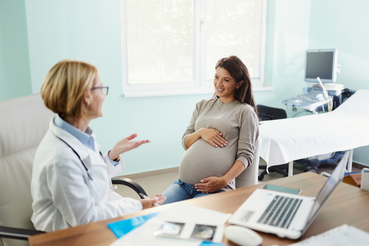 pregnant person in a medical appointment
