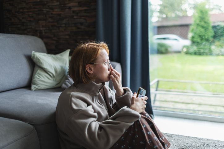 woman looking worried