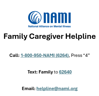 NAMI family caregiver helpline