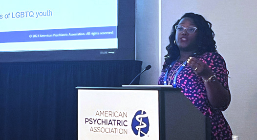 Dr. Shamieka Dixon speaking at her session during the 2023 APA Annual Meeting