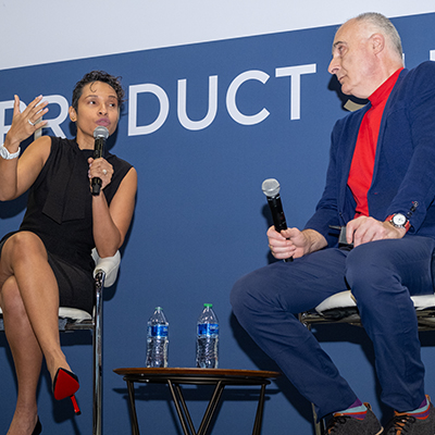 Two speakers at the 2024 Annual Meeting Product Showcase