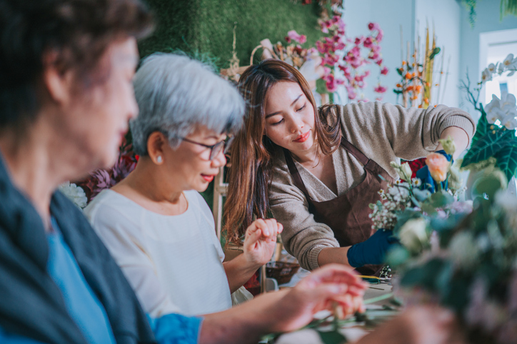 women in a flowershop