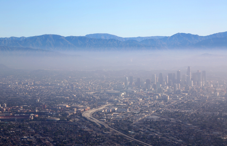 cityscape and smog