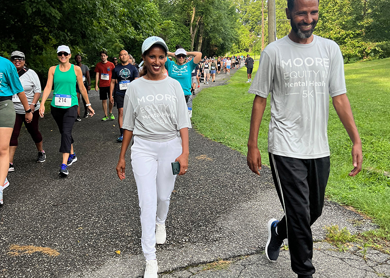 participants walking the race course at the 2023 5K