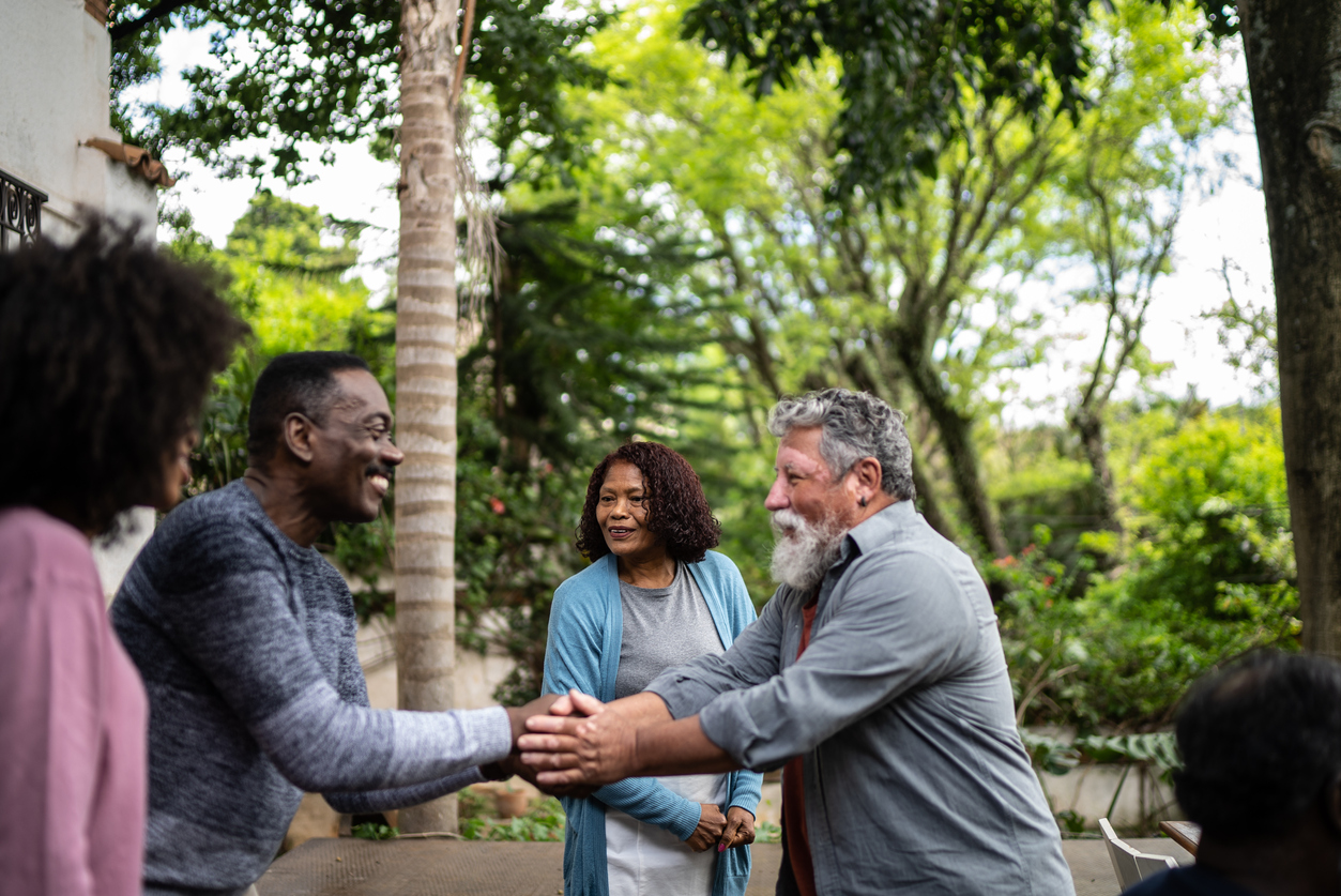 couples greeting